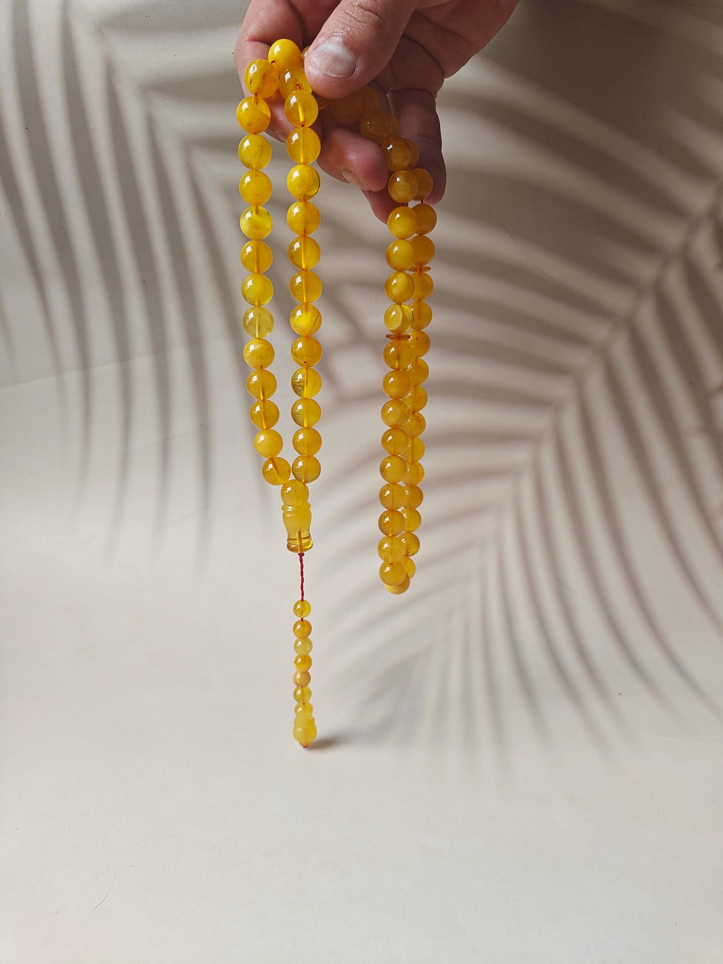 Natural Honey / Butterscotch Amber Rosary with Certificate 66 Beads