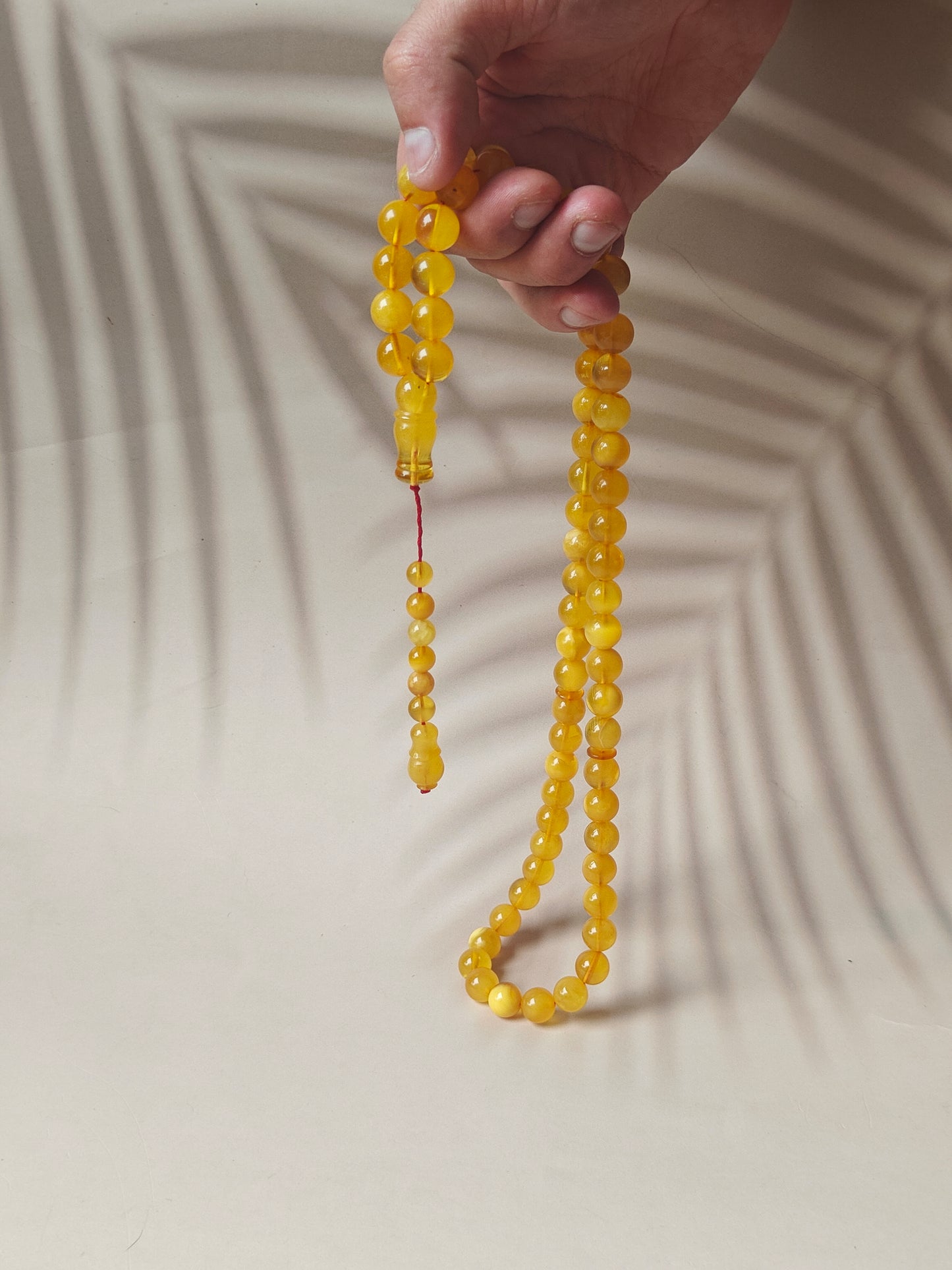 Natural Honey / Butterscotch Amber Rosary with Certificate 66 Beads