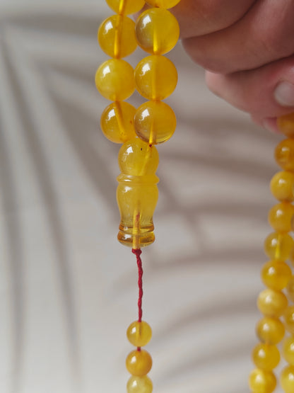 Natural Honey / Butterscotch Amber Rosary with Certificate 66 Beads