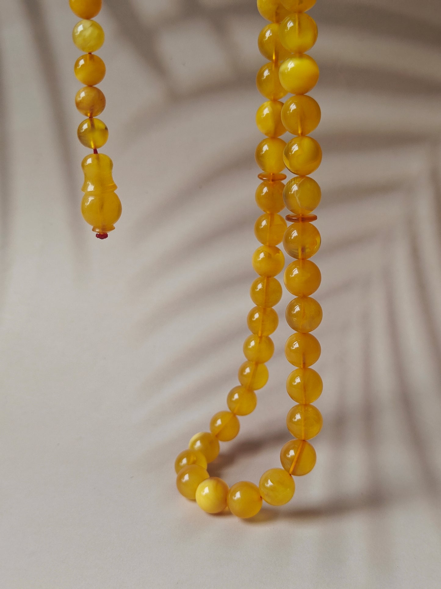 Natural Honey / Butterscotch Amber Rosary with Certificate 66 Beads