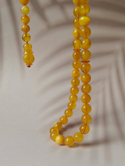 Natural Honey / Butterscotch Amber Rosary with Certificate 66 Beads