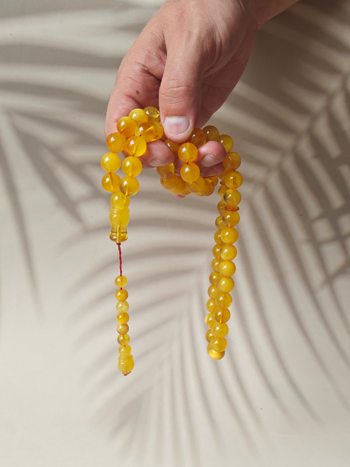 Natural Honey / Butterscotch Amber Rosary with Certificate 66 Beads