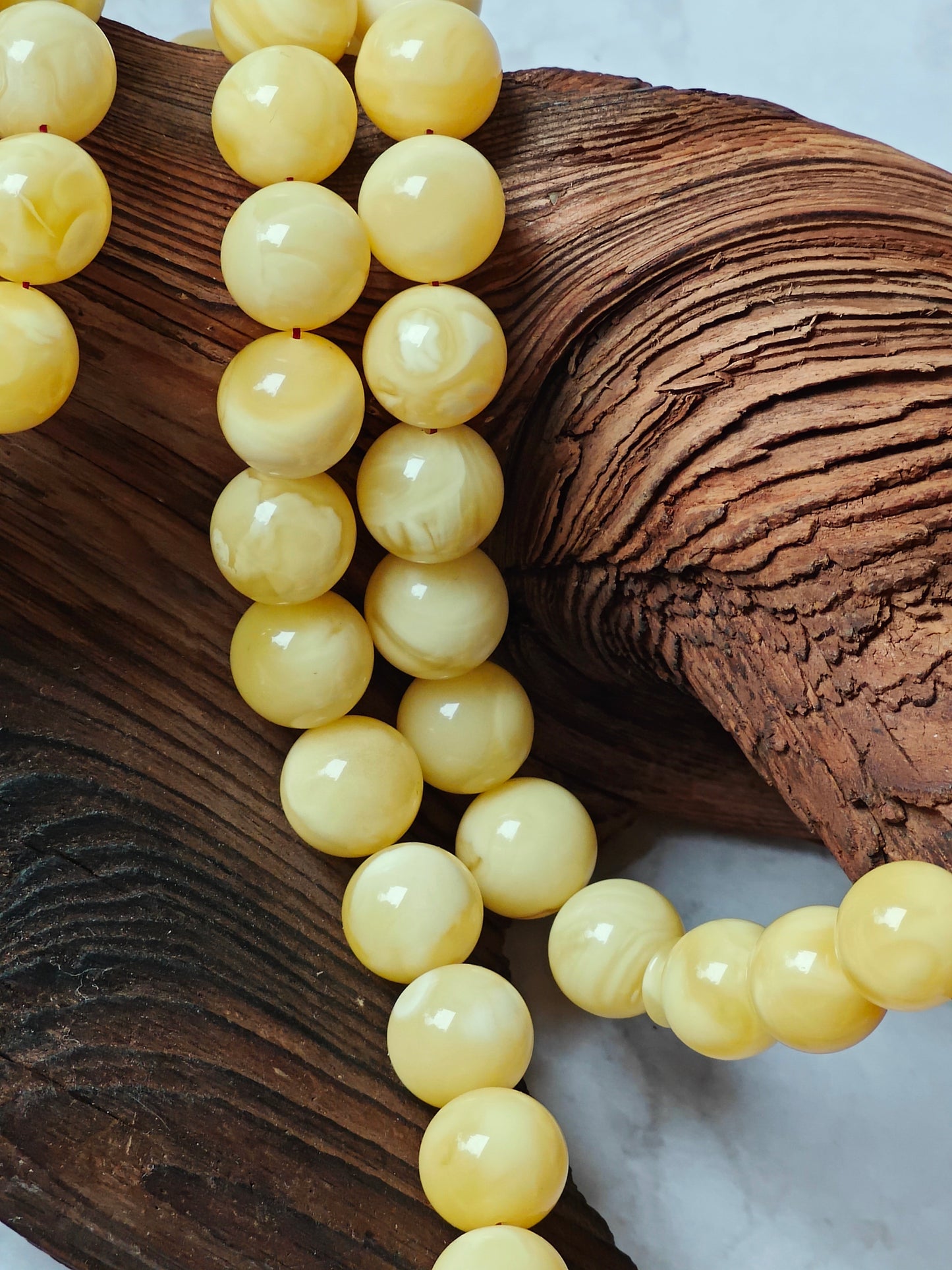 Natural Milk Amber Rosary 66 Beads