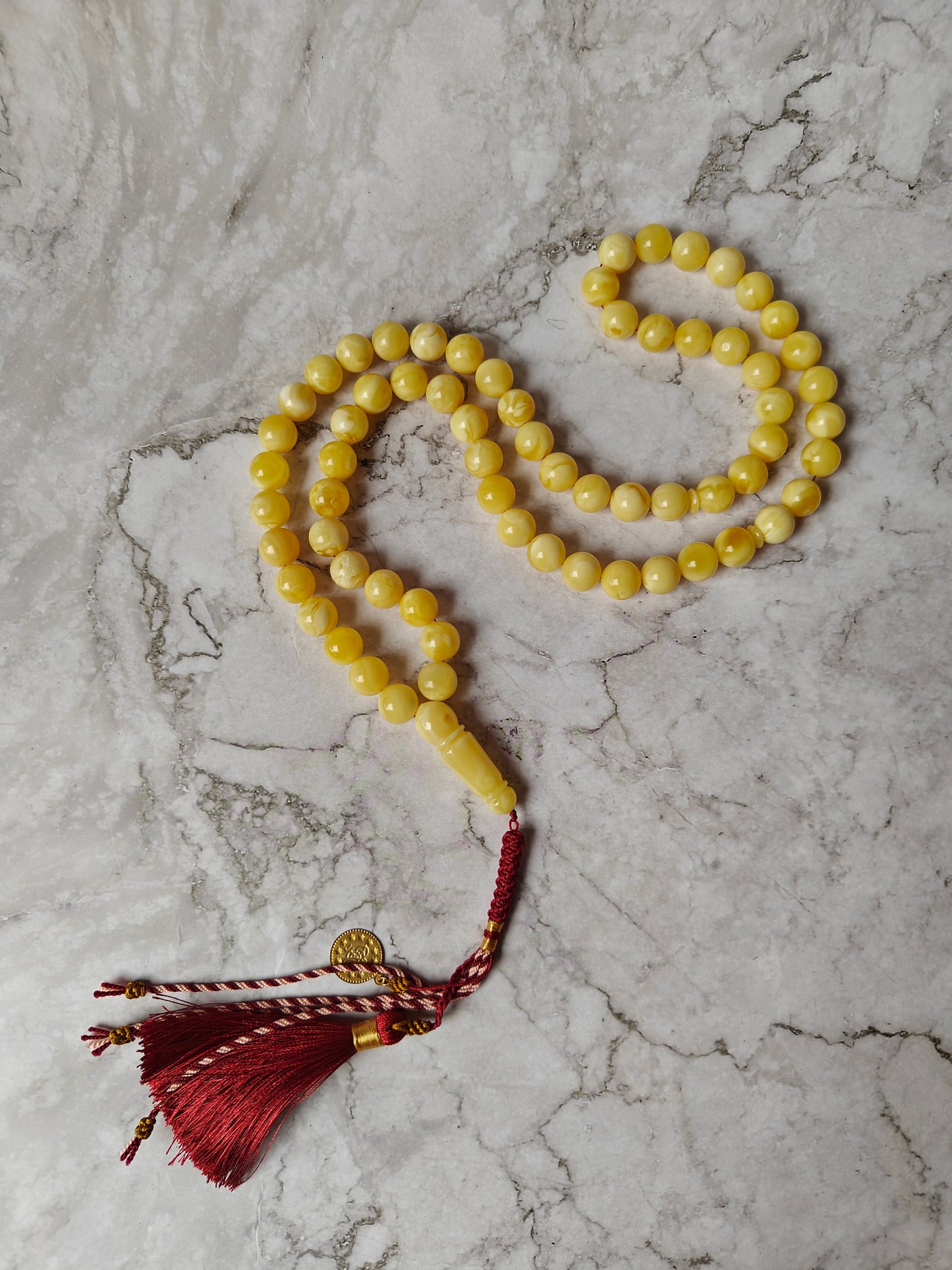 Natural Milk Amber Rosary 66 Beads