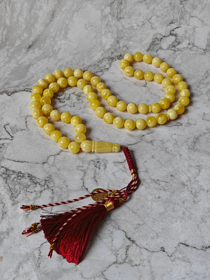 Natural Milk Amber Rosary 66 Beads