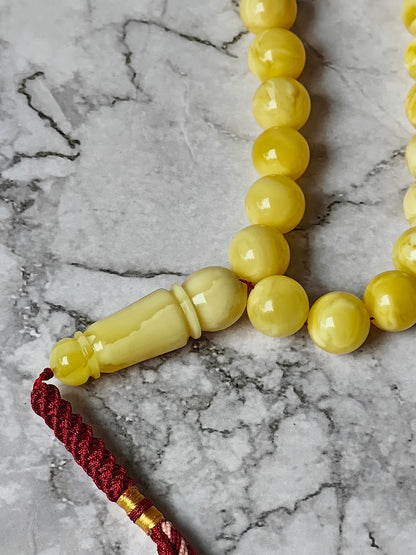 Natural Milk Amber Rosary 66 Beads