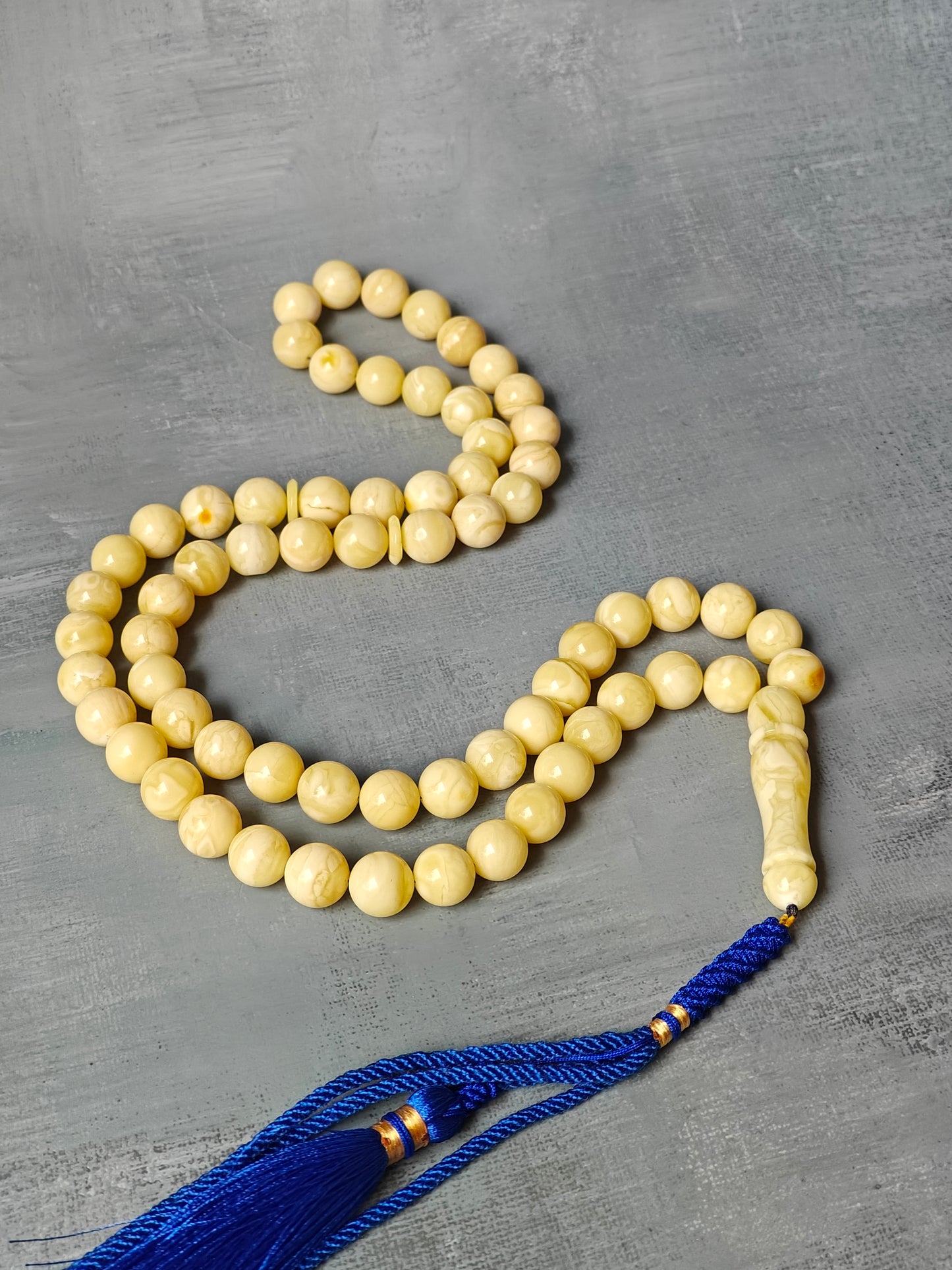 Natural Milk / Royal White Amber Rosary / Misbaha 66 Beads