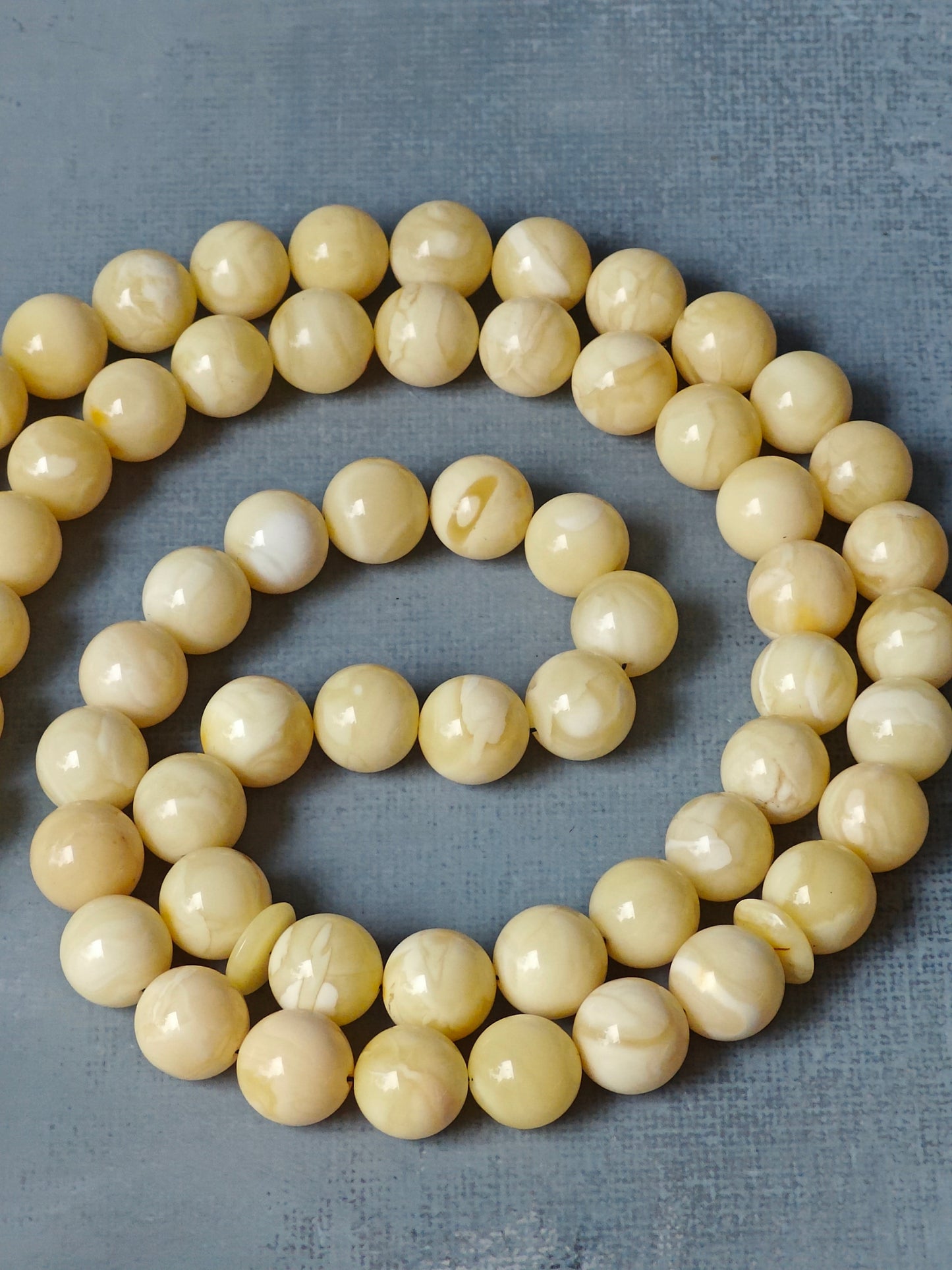 Natural Milk / Royal White Amber Rosary / Misbaha 66 Beads