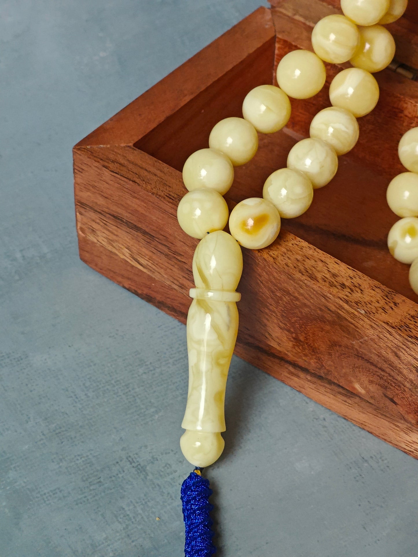 Natural Milk / Royal White Amber Rosary / Misbaha 66 Beads