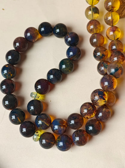 Rare Natural Blue Dominican Amber Misbah 45 Beads