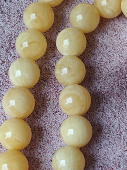 Natural Butterscotch Amber Misbah 33 Beads 14.5 mm Super Material