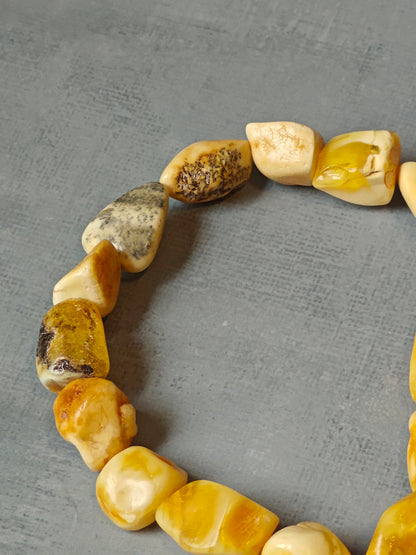 Raw Natural Royal White Amber Bracelet