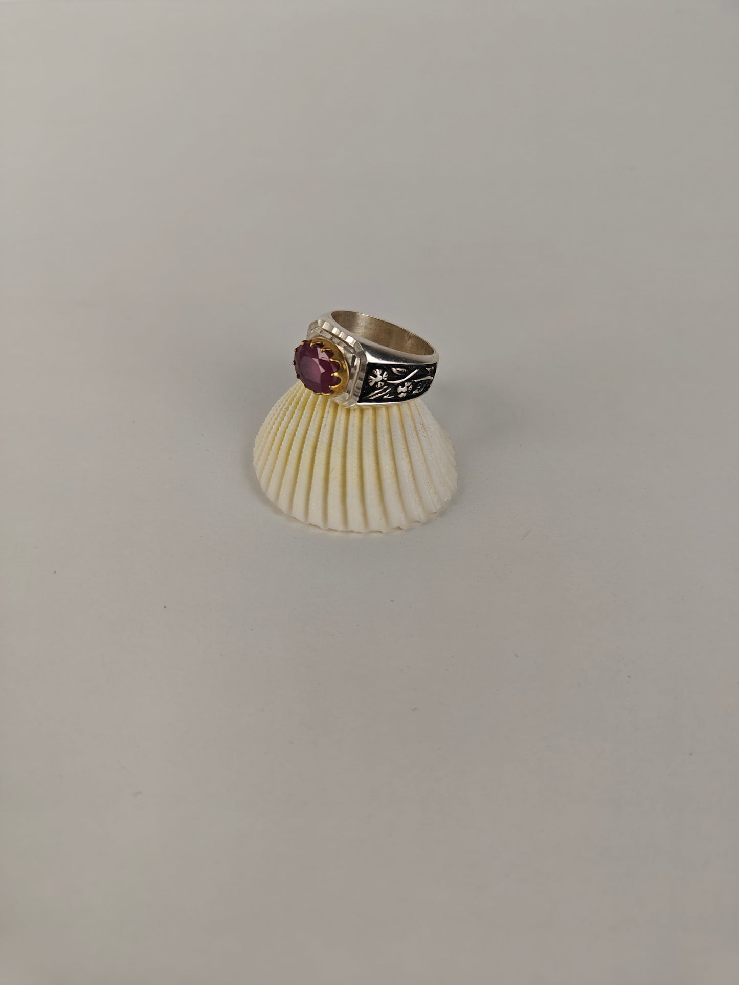 Natural Ruby Ring in Silver 925