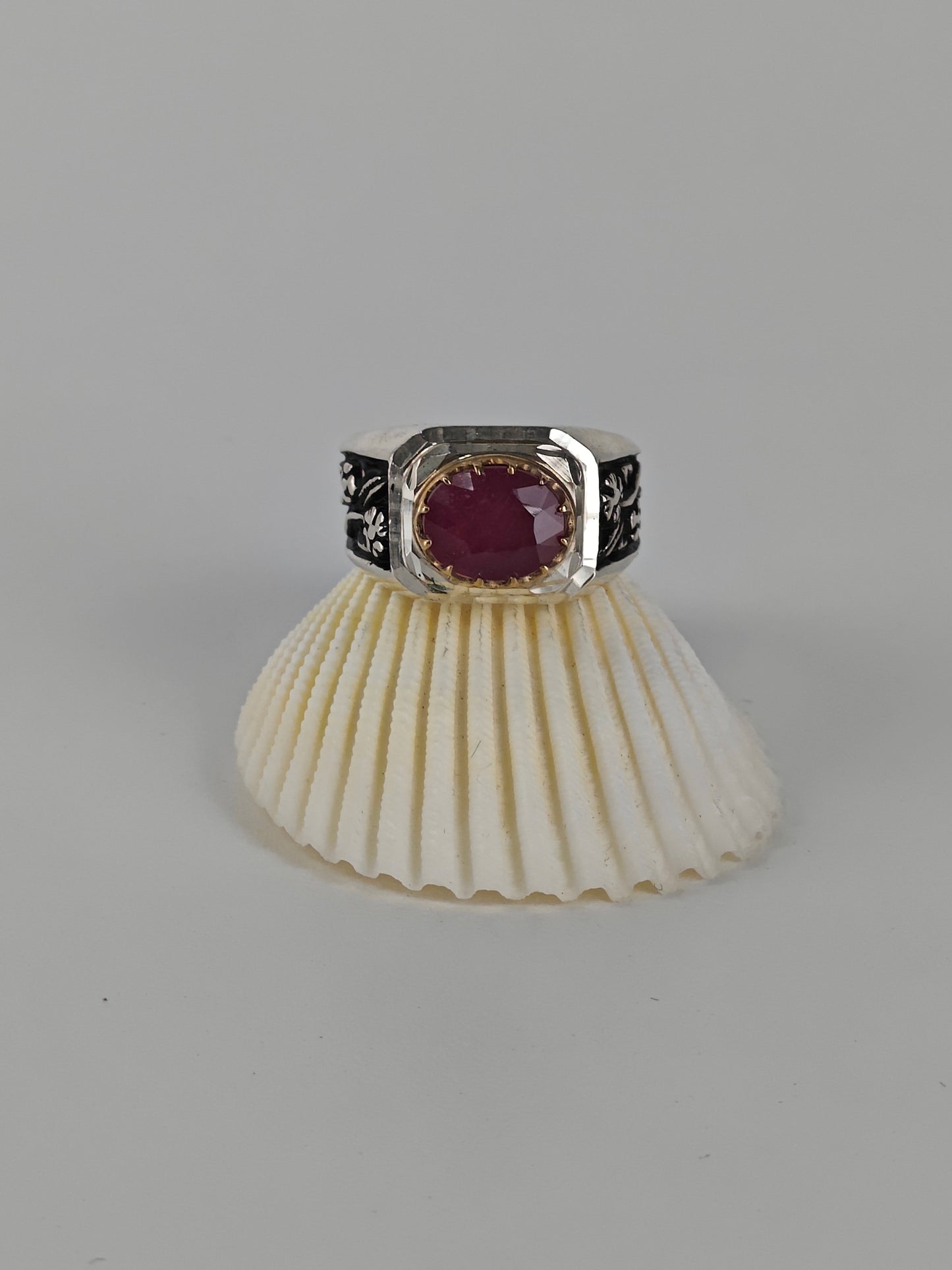 Natural Ruby Ring in Silver 925