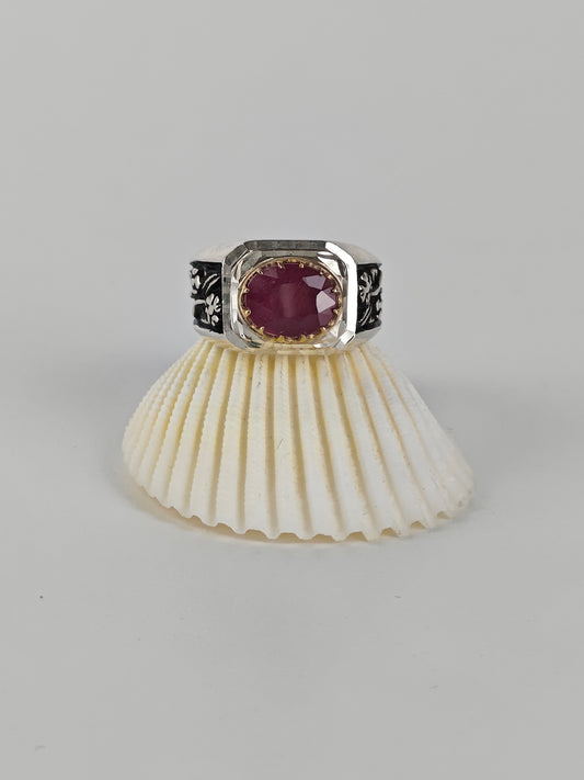 Natural Ruby Ring in Silver 925