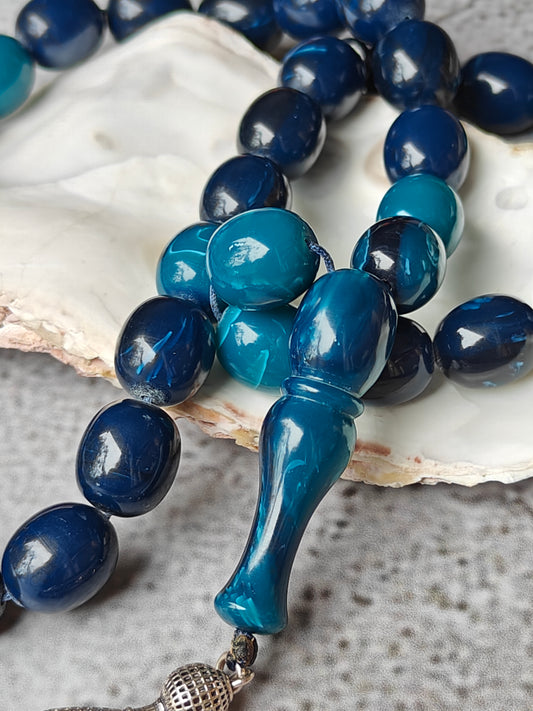 Blue Moon American Bakelite Rosary 35 Beads