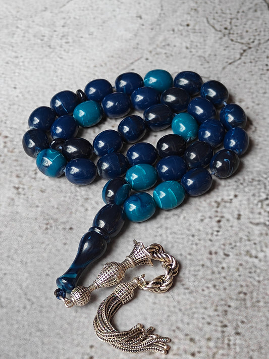 Blue Moon American Bakelite Rosary 35 Beads