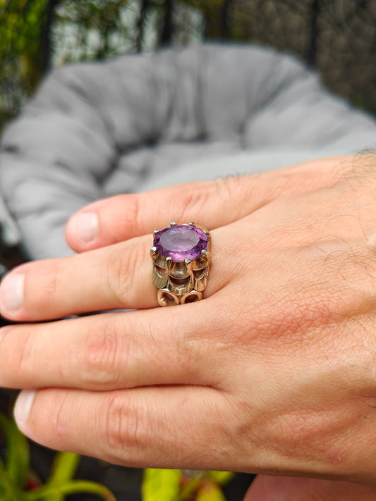 Natural Amethyst Ring in Silver 925