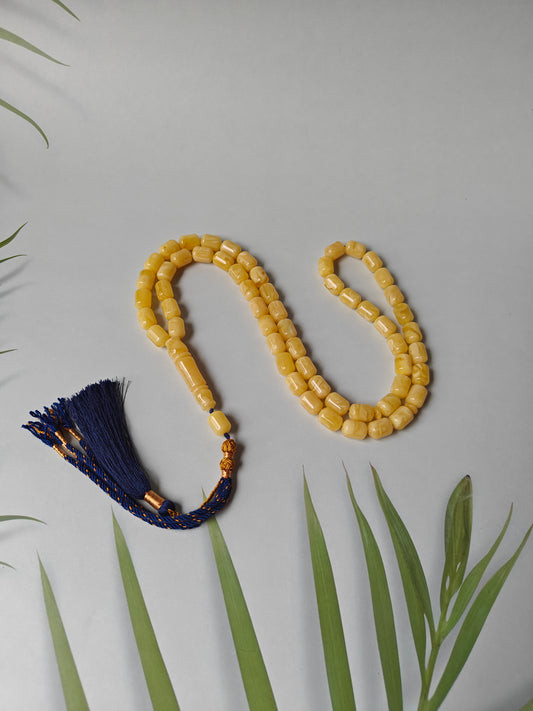 Natural Amber Barrel Shape Butterscotch Rosary 57 Beads + 1 Spare