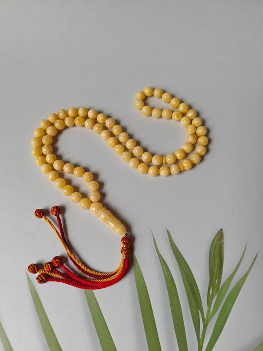 Natural Milk Amber Rosary / Tasbih 72 Beads