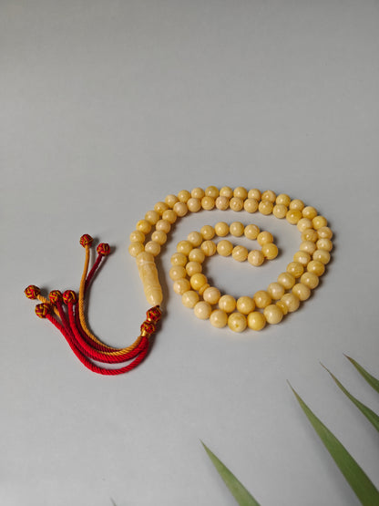 Natural Milk Amber Rosary / Tasbih 72 Beads