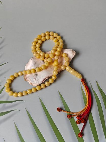 Natural Milk Amber Rosary / Tasbih 72 Beads