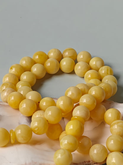 Natural Milk Amber Rosary / Tasbih 72 Beads