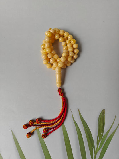 Natural Milk Amber Rosary / Tasbih 72 Beads