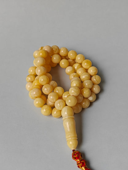 Natural Milk Amber Rosary / Tasbih 72 Beads
