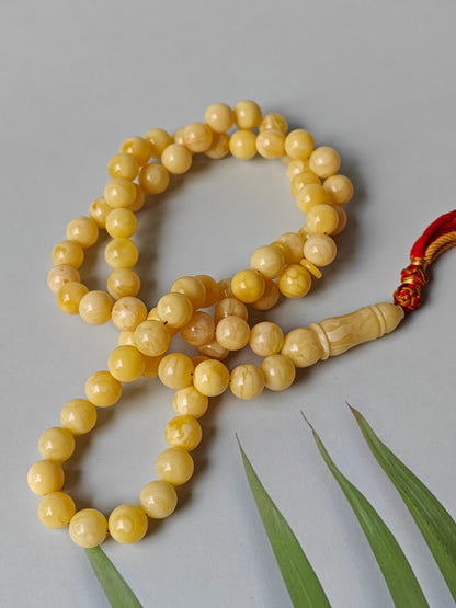 Natural Milk Amber Rosary / Tasbih 72 Beads