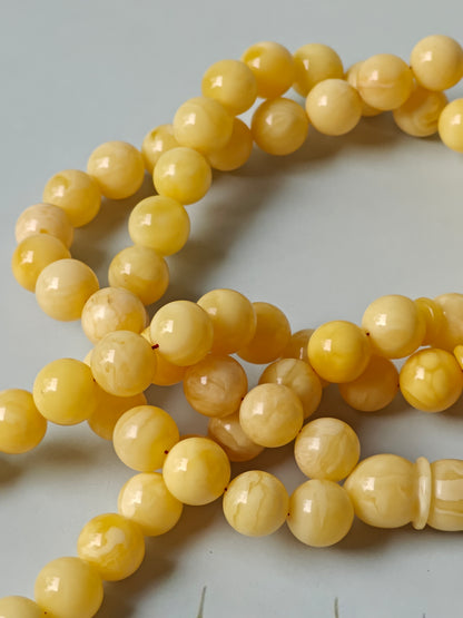 Natural Milk Amber Rosary / Tasbih 72 Beads