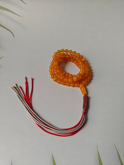 Natural Aged Honey Amber Rosary in Half Half Pattern Pocket Size 99 Beads