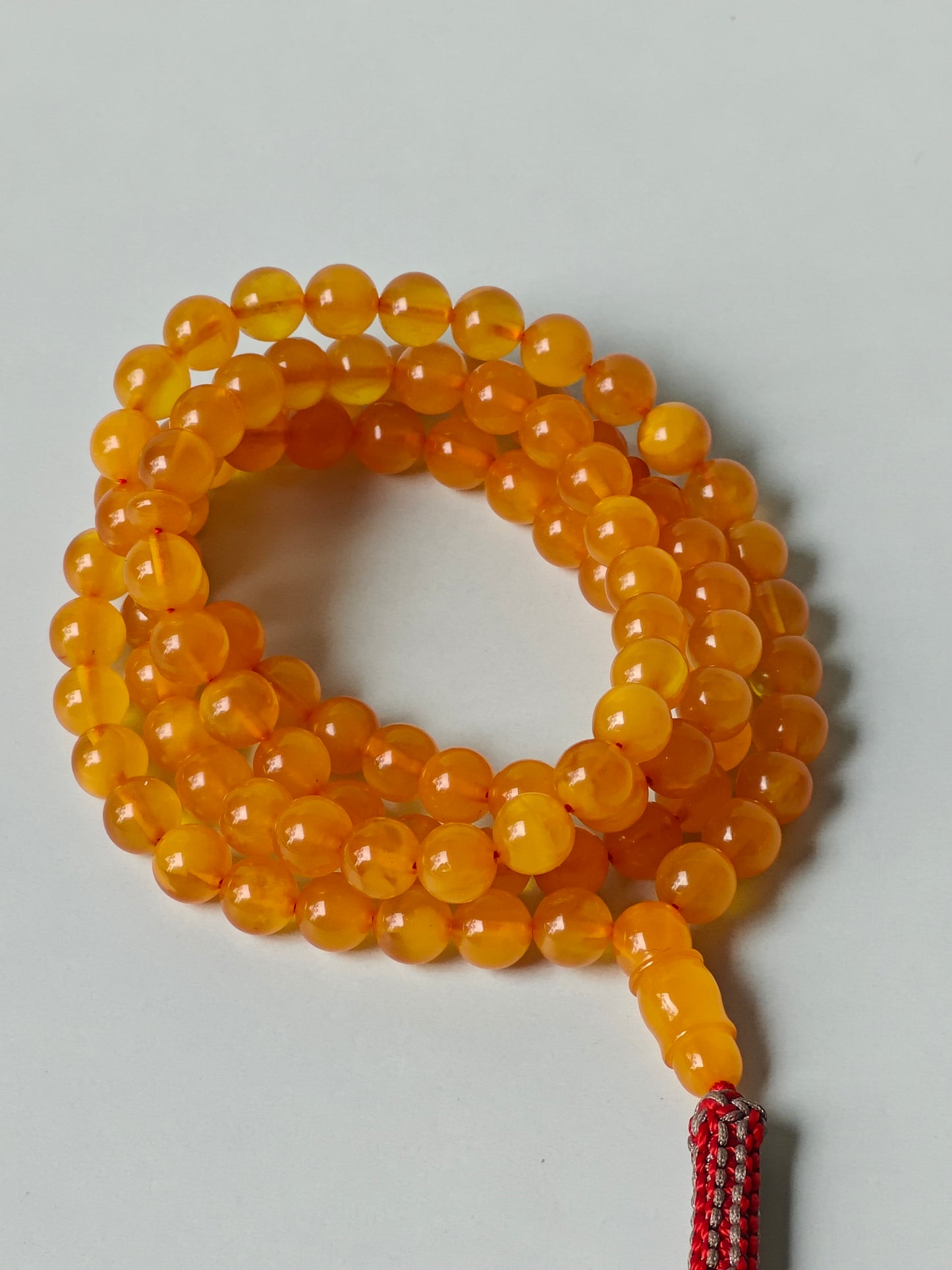 Natural Aged Honey Amber Rosary in Half Half Pattern Pocket Size 99 Beads