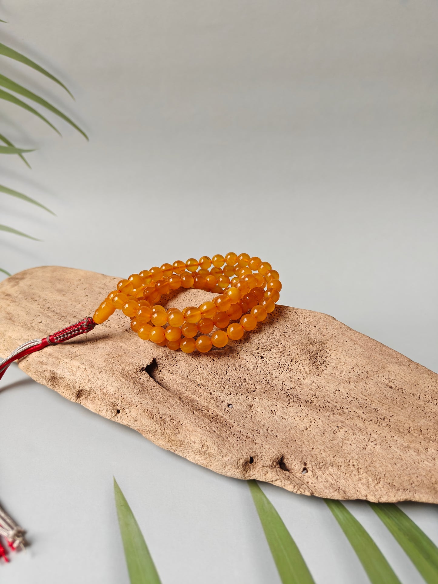 Natural Aged Honey Amber Rosary in Half Half Pattern Pocket Size 99 Beads