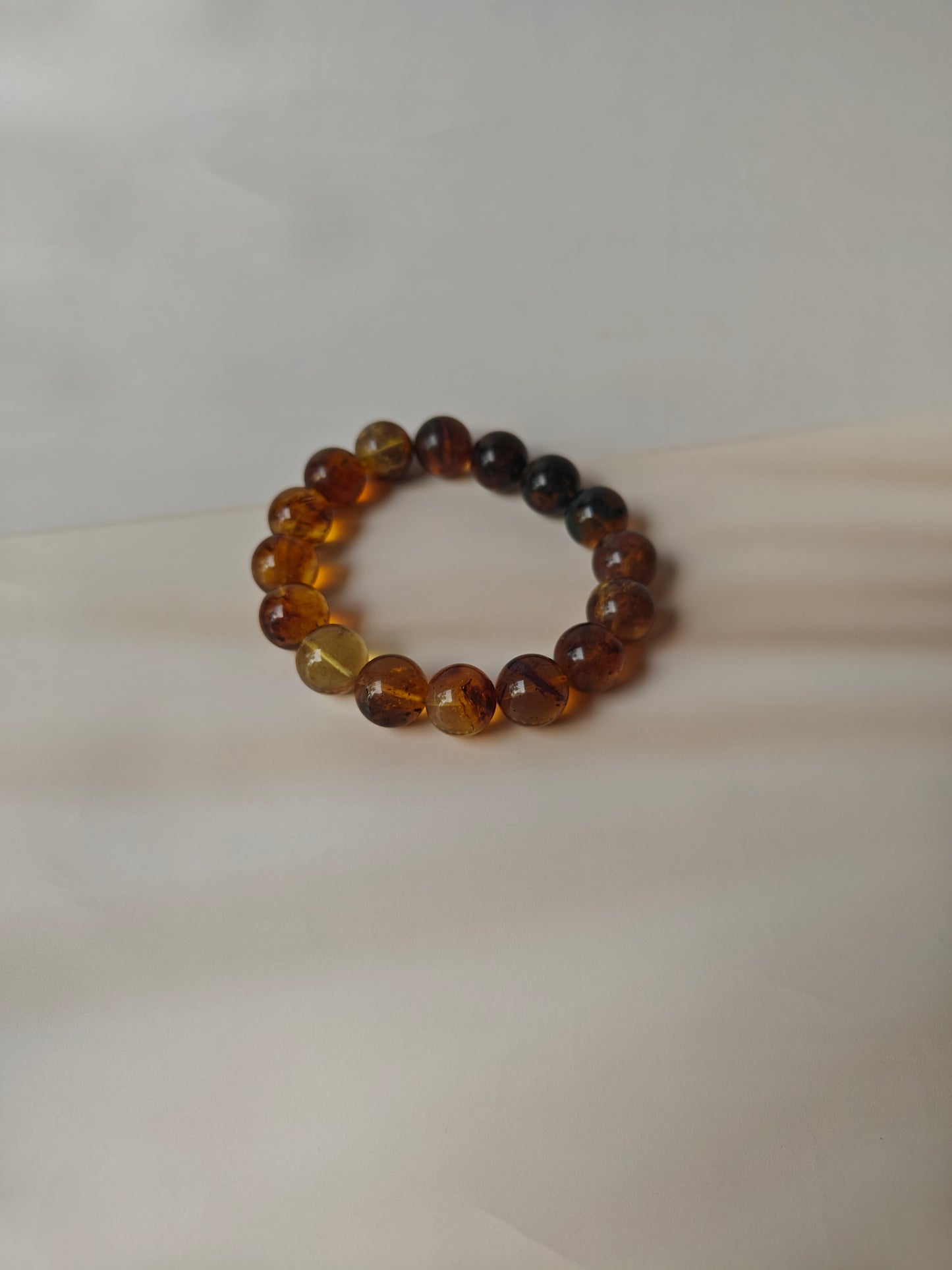 Natural Blue Dominican Amber Beaded Bracelet