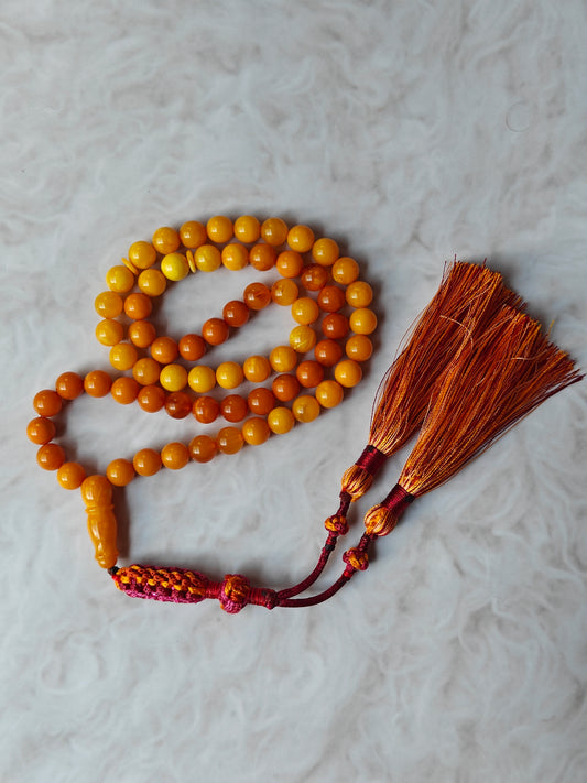 Antique Gradient Aged Butterscotch and Honey Amber Tasbih 66 Beads