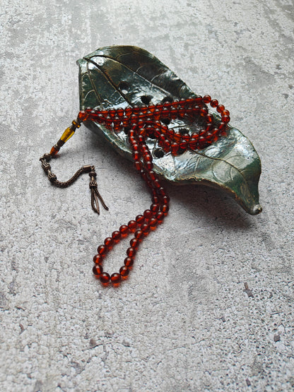 Antique Collectible Kaliningrad Cognac Amber Tasbih – 99 Beads