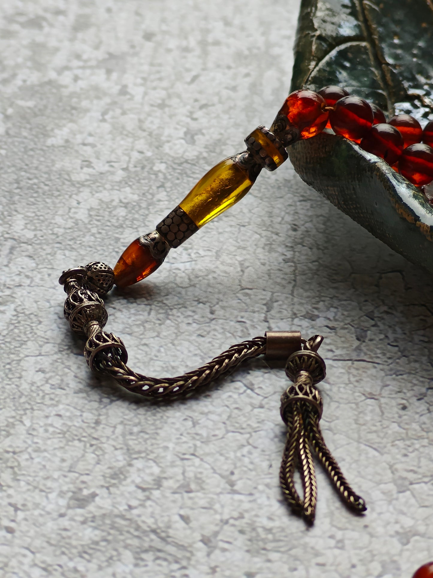 Antique Collectible Kaliningrad Cognac Amber Tasbih – 99 Beads