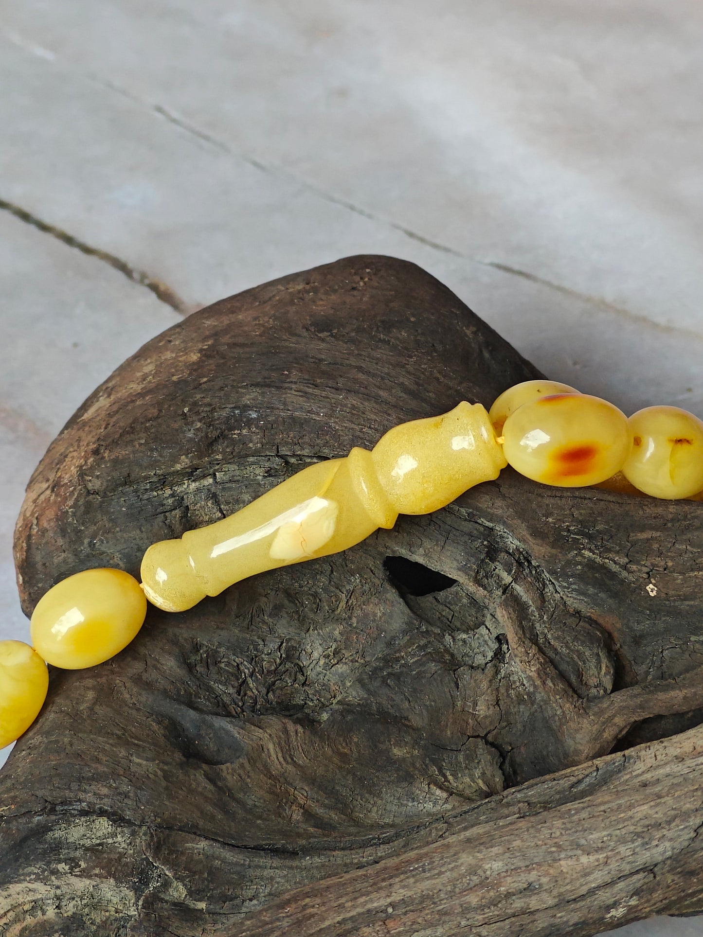 Natural Raw Amber Tasbih 45 Beads + 3 Spare