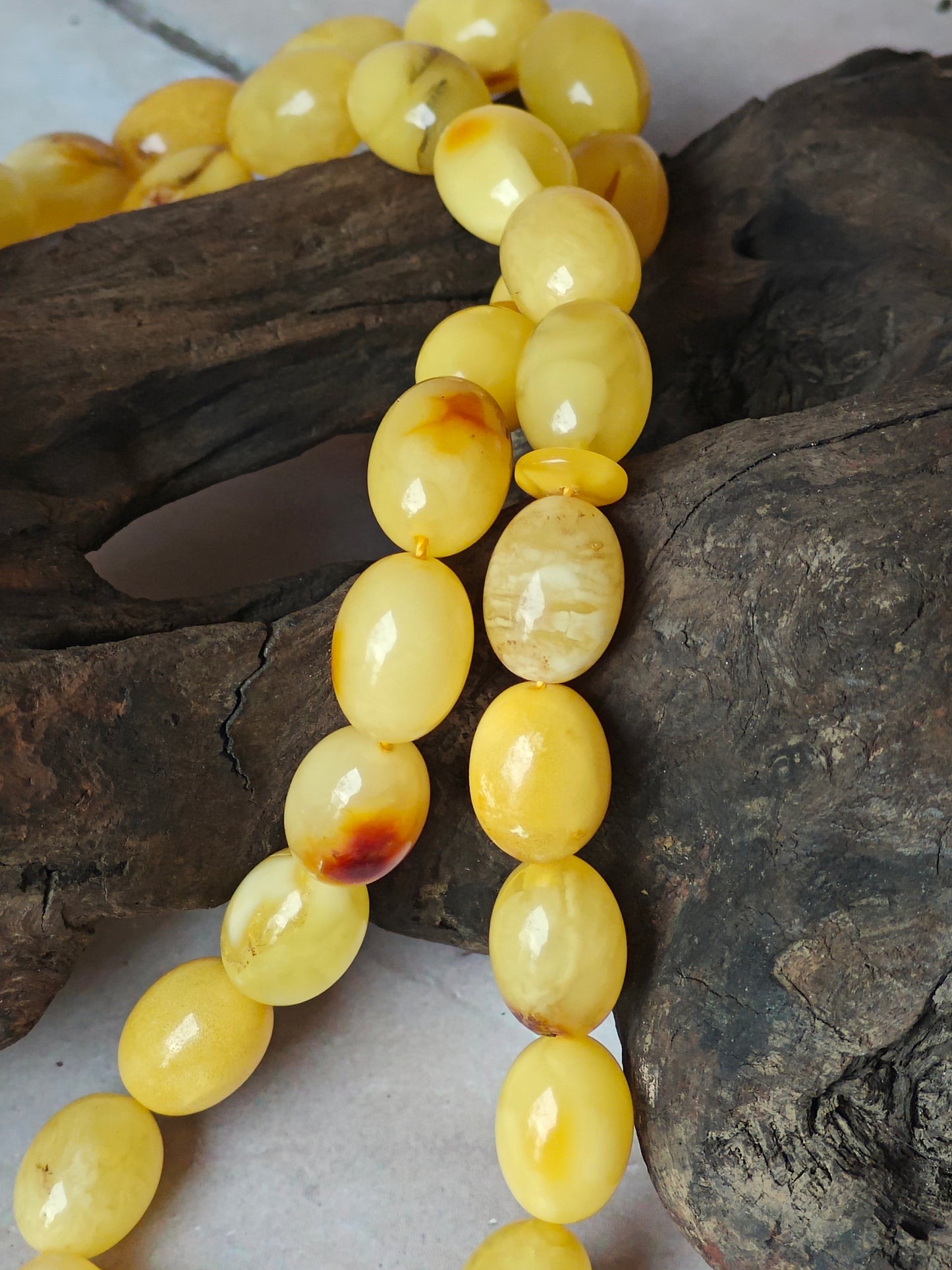 Natural Raw Amber Tasbih 45 Beads + 3 Spare