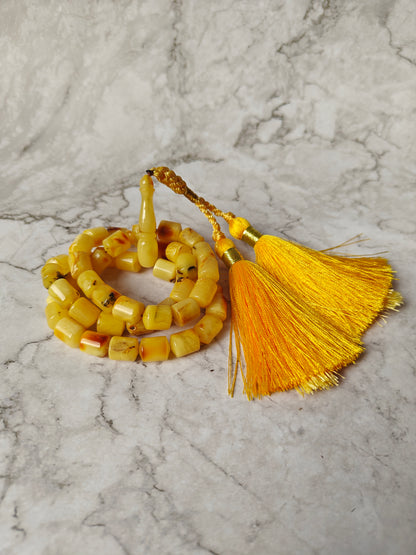 Multicolor Raw Amber Rosary – 45 Barrel Beads
