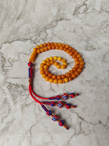 Antique Aged Gradient Amber Tasbih – 65 Beads