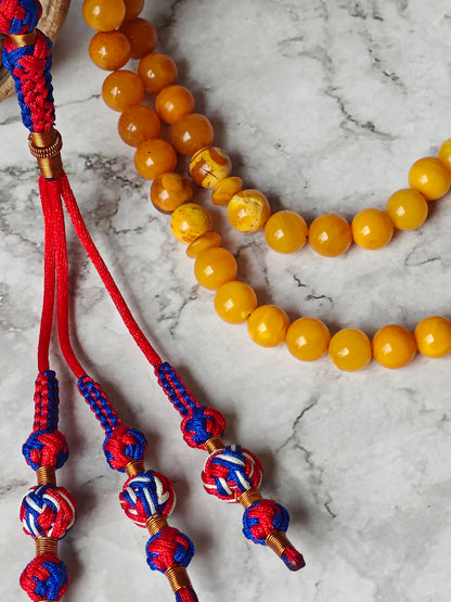 Antique Aged Gradient Amber Tasbih – 65 Beads