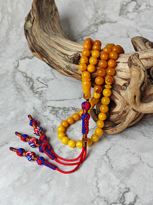 Antique Aged Gradient Amber Tasbih – 65 Beads
