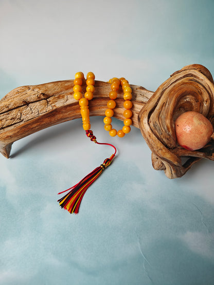 Vintage Aged Butterscotch Amber Rosary – 45 Beads | Pocket Size