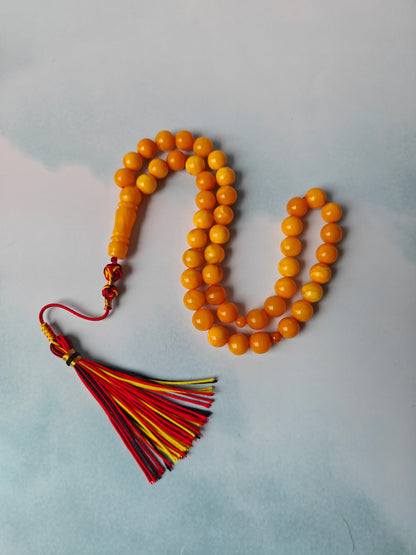 Vintage Aged Butterscotch Amber Rosary – 45 Beads | Pocket Size
