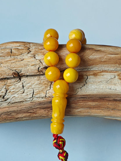 Vintage Aged Butterscotch Amber Rosary – 45 Beads | Pocket Size