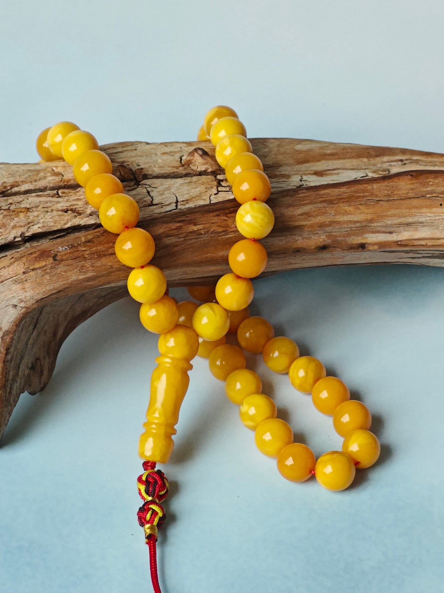 Vintage Aged Butterscotch Amber Rosary – 45 Beads | Pocket Size