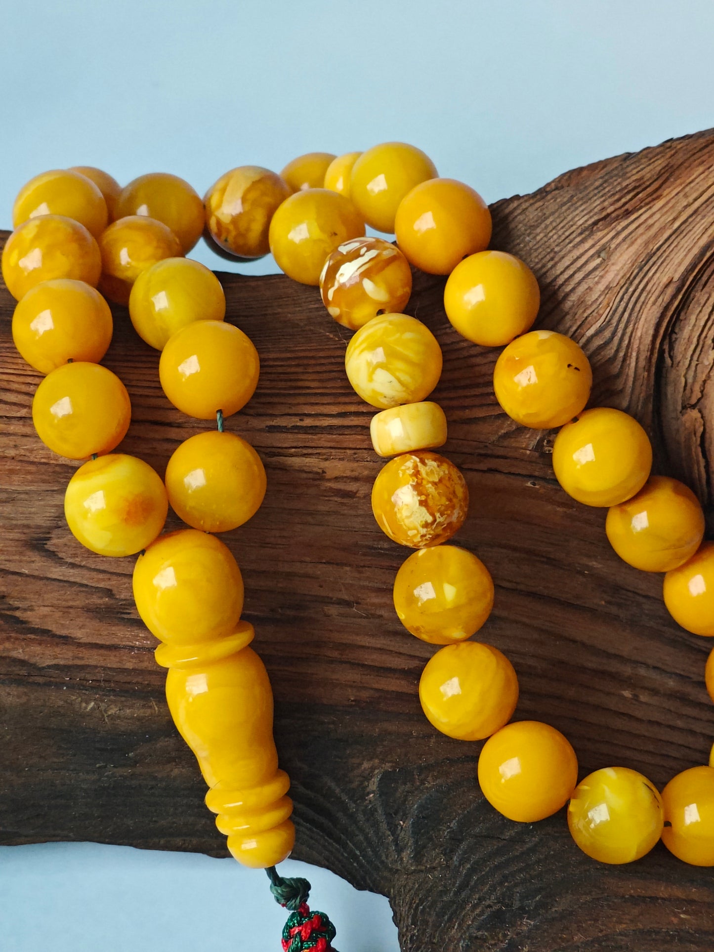 Vintage Butterscotch & Royal White Amber Tasbih – 33 Beads
