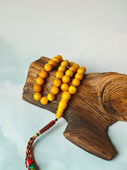 Vintage Butterscotch & Royal White Amber Tasbih – 33 Beads